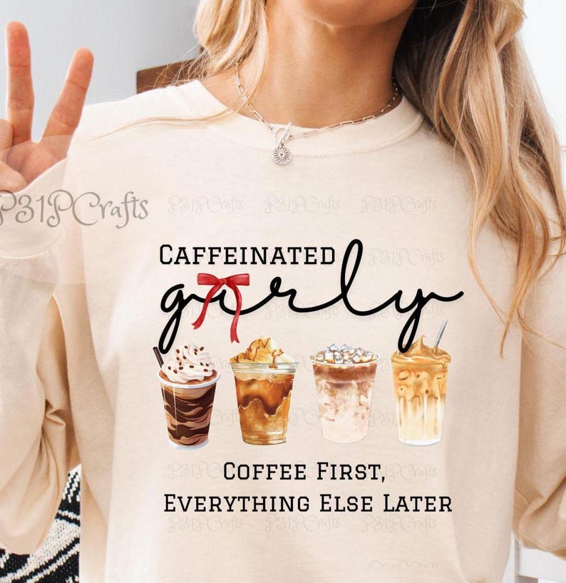 Caffeinated PNG, Purchase once and enjoy unlimited use! Includes Crafters, POD, Personal and Small Businesses. Free commercial use.