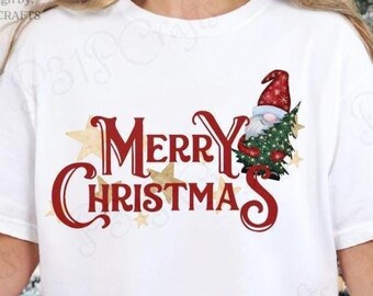 Christmas Gnome PNG, Merry Christmas Sublimation Design, Digital Download