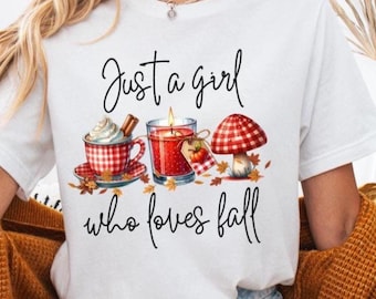 Herbst Kaffee Mädchen PNG, Pumpkin Spice Latte Sublimationsdesign (digitaler Download)