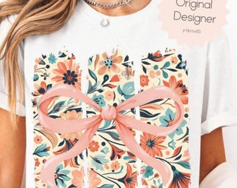 Summer Floral Shirt PNG: Preppy Brushstroke Sublimation Design, Digital Download
