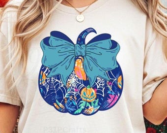 Preppy Pumpkin Coquette Bow PNG: Floral Autumn Sublimation (Digital Download