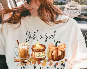 Pumpkin Spice Fall Girl PNG: Autumn Sweater Clipart | Digital Download, Original Art Work