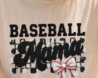Baseball Mama PNG, Faux Yarn Instant Download