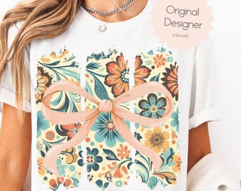 Floral PNG: Preppy Boho T-Shirt Design, Digital Download