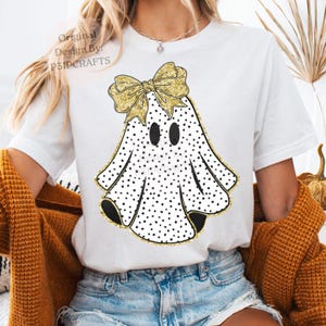 Coquette Ghost PNG, Cute Ghost Png, Polka Dot Ghost Png, Boho Floral Fall Png, Cute Boo png, Girly Halloween Png, Girly ghost png, Ghost Bow