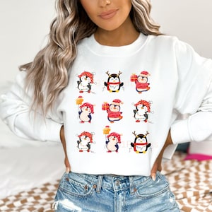Pingüino navideño PNG / Lindo clipart digital navideño PNG / Camiseta de pingüino navideño PNG / Temporada navideña PNG / Pingüino navideño PNG