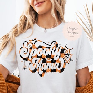 Spooky Mama Halloween PNG, Cute Halloween Mama Sublimation, Spooky Season Mom png, Halloween Checkered Fall Design, Checkered Spooky Design