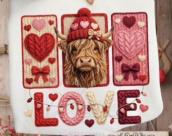 Hilo de punto de vaca de las Tierras Altas PNG / Descarga digital de crochet bohemio