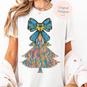Brushstroke Christmas Tree PNG, Colorful Coquette glitter Christmas Tree png, Christmas Glitter Coquette, Blue Coquette Christmas Tree png