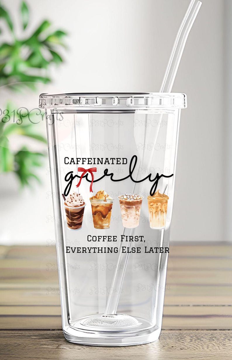 Caffeinated Girly PNG, Purchase once and enjoy unlimited use! Includes Crafters, POD, Personal and Small Businesses. Free commercial use.