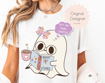 Adorable Kawaii Ghost PNG Collection: Reading, Coffee, and Coquette Designs for Bookworms and Halloween