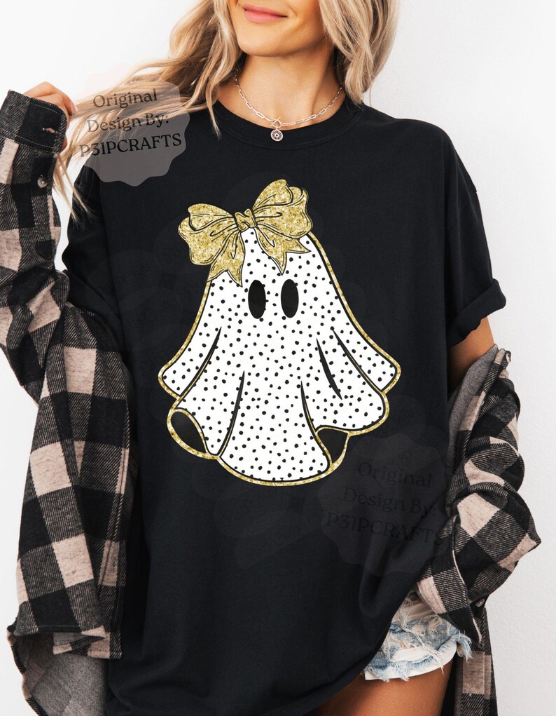 Coquette Ghost PNG, Cute Ghost Png, Polka Dot Ghost Png, Boho Floral Fall Png, Cute Boo png, Girly Halloween Png, Girly ghost png, Ghost Bow