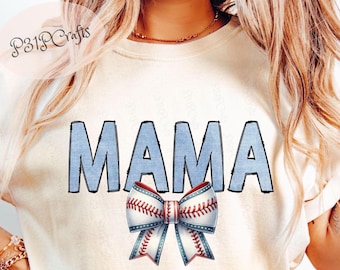 Retro Baseball Mama PNG: Sublimation Design, Digital Download
