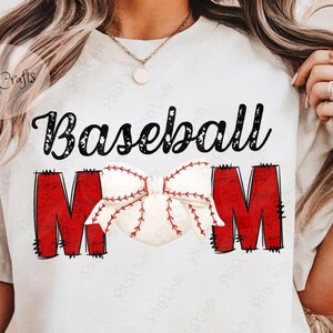 Retro Baseball Mom PNG: Coquette Bow Sublimation Design (Digital Download)