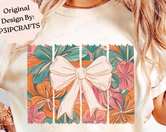 Boho Wildflower Brushstroke PNG: Preppy Floral Design (Digital Download)