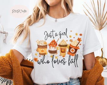 Cozy Autumn Girl PNG: Pumpkin Spice Sweater Design (Digital Download)