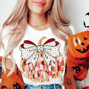 Preppy Pumpkin Coquette Bow png, Preppy Floral Boho Pumpkin Sublimation, Glitter Pumpkin Girly Autumn Shirt Png, Autumn Vibes, Preppy png