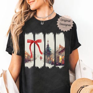Small Town Christmas png, kerststrik png, vintage kerst, kerst klein dorp png, kerststrikcoquette, dit is het seizoen, strik png