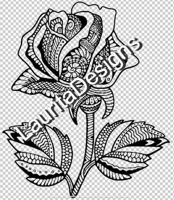 Download Rose Mandala Svg Cut File Cricut Silhouette Design Etsy