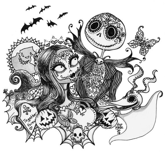 Download Jack Sally Svg Nightmare Before Christmas Mandala Svg Etsy