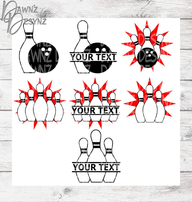 Download Bowling Image Set 7 Image Set Shirt File Team Image svg | Etsy