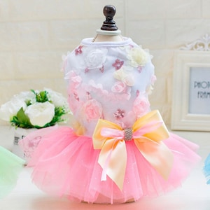 Sweet Candy Colored Dog Party Dress With Sparkly skirt -Great for Anytime and All Occasions.  For Small Dogs & Puppies ( XS-XL)