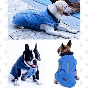 Lightweight Quilted Jacket with harness zipper, Water Resistant, Soft Feel, 5 colors SM, Med. & Lg Dogs, Free Personalization XS-3XL image 8