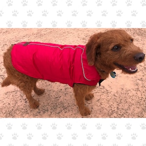 Personalized Waterproof Fleece Lined Dog Jacket: Reflective Trim