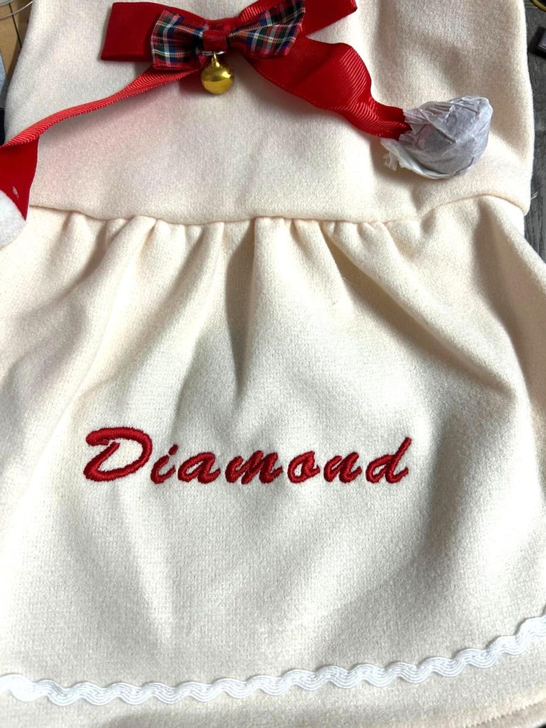 Personalized Christmas Dog Dress: Holiday Jingle Bell Outfit (XS-XL) image 2