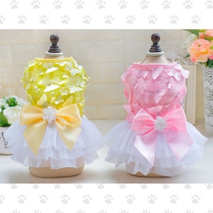 Butterfly Dog Dress: Satin, Lace & Tulle Party Outfit (XS-L)