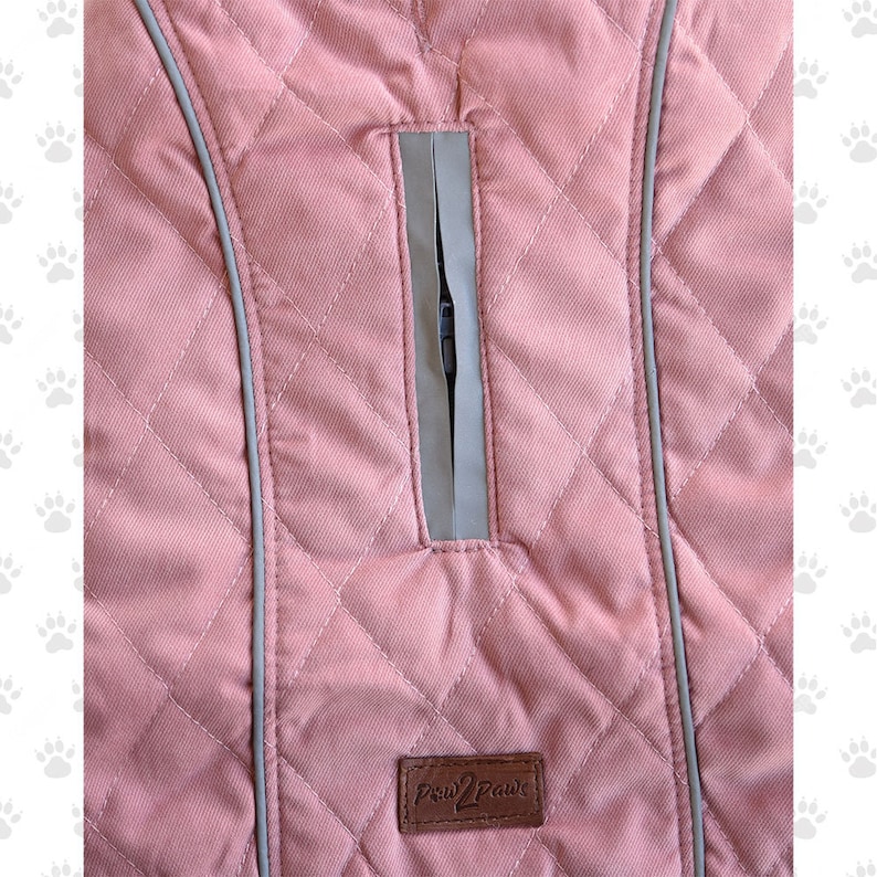 Lightweight Quilted Jacket with harness zipper, Water Resistant, Soft Feel, 5 colors SM, Med. & Lg Dogs, Free Personalization XS-3XL image 4