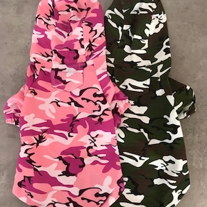 Camo Rain Jacket , Waterproof with Hood , For Smaller Dogs. Pink Or Green sizes S-L