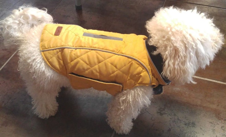 Lightweight Quilted Jacket with harness zipper, Water Resistant, Soft Feel, 5 colors SM, Med. & Lg Dogs, Free Personalization XS-3XL image 6