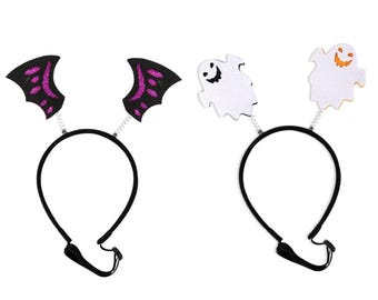Halloween Dog Headbands - Ghosts and Bats Costume Accessories for Med-Large Dogs