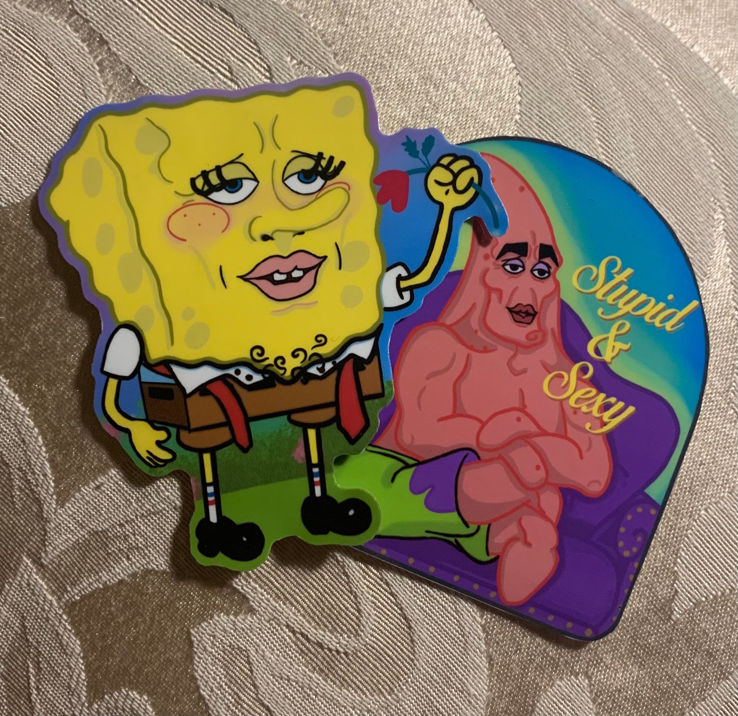 Handsome Spongebob & Sexy Patrick Stickers - Etsy Finland