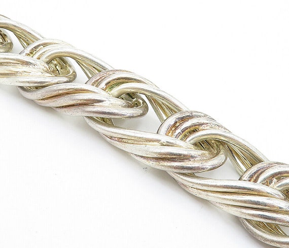 925 Sterling Silver - Vintage Chunky Fluted Swirl… - image 3