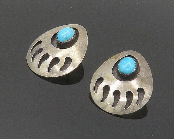 Turquoise bear earrings sale