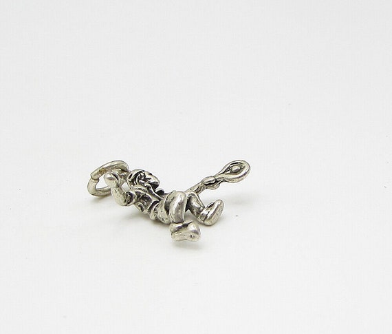 925 Sterling Silver - Vintage Tennis Player Charm… - image 3