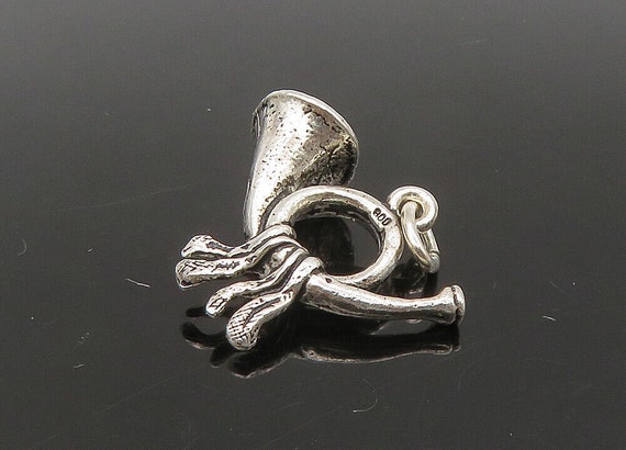 925 Sterling Silver - Vintage Shiny French Horn P… - image 5