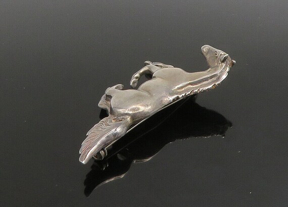 925 Sterling Silver - Vintage Shiny Galloping Hor… - image 4