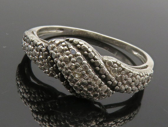 925 Sterling Silver - Vintage Genuine Diamond Smo… - image 1