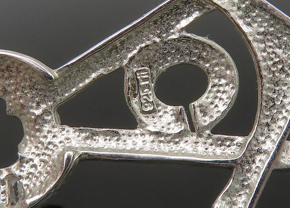 925 Silver - Vintage Cubic Zirconia Masonry Squar… - image 6