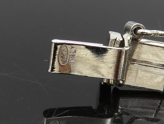 925 Sterling Silver - Vintage Two Tone Square Pat… - image 7