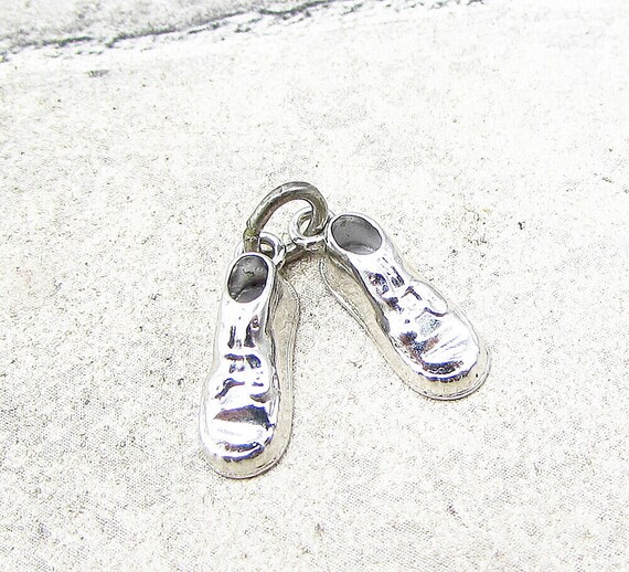 925 Sterling Silver - Vintage Pair Of Shoes Charm… - image 2