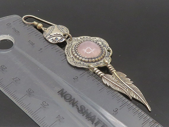 SOUTHWESTERN 925 Silver - Vintage Rose Quartz Fea… - image 2