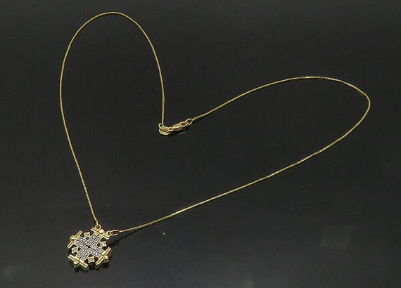 14K GOLD - Vintage Genuine Diamonds 2-Way Shiny C… - image 2