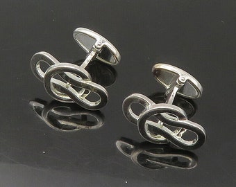 LONDON LINKS 925 Sterling Silver - Vintage Shiny Smooth Cufflinks - TR3076