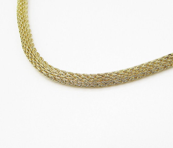 Gold Over 925 Silver - Cylindrical Laced Chain Ma… - image 3