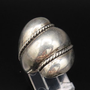 ESPO SIG 925 Silver Vintage Scalloped Rope Twist Dome Ring Sz 8 RG26063