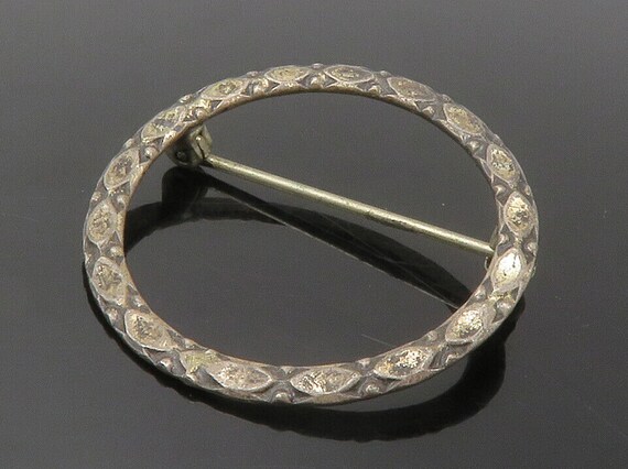 925 Sterling Silver - Vintage Open Circle Dark To… - image 1
